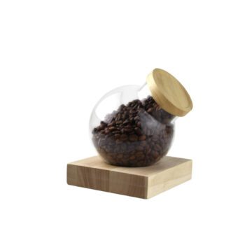 Contenitore sferico in vetro per caffè